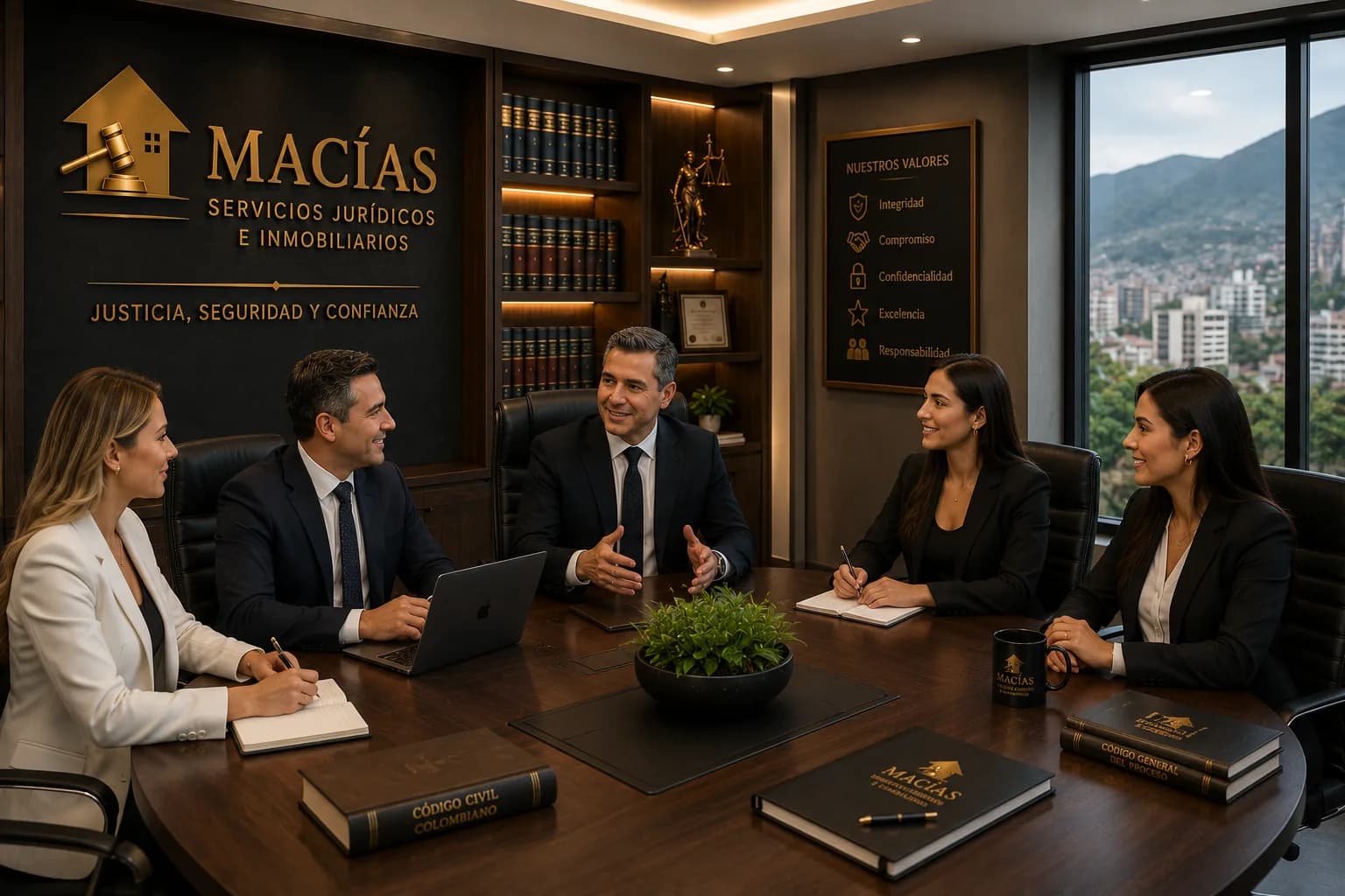 Equipo de MACÍAS en reunión de trabajo en la sala de juntas de la firma en Armenia, Quindío Equipo de MACÍAS en reunión de trabajo en la sala de juntas de la firma en Armenia, Quindío